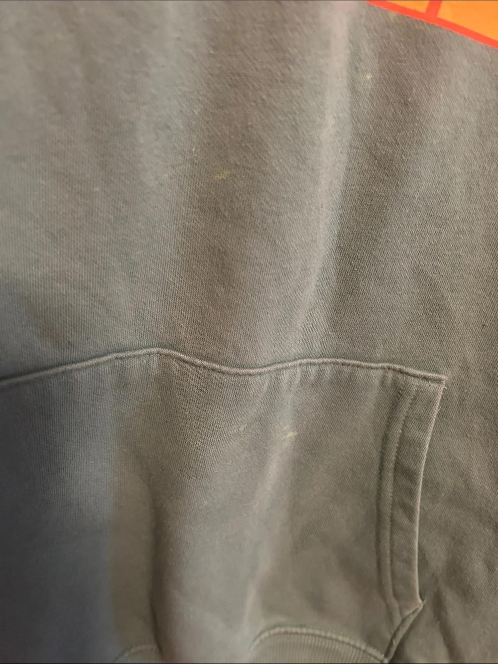 The North Face Teal Pullover Hoodie with Orange Logo